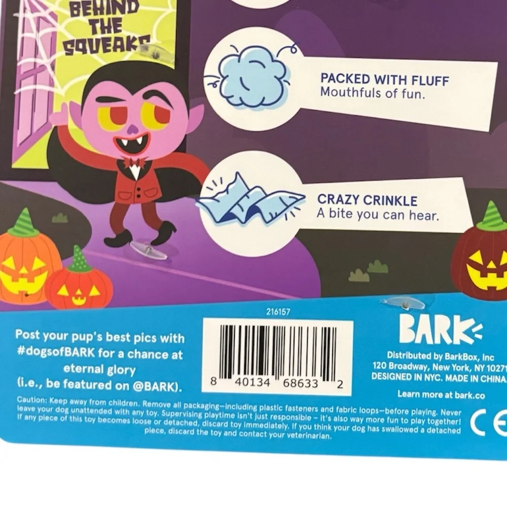 Bark Box Dog Toys Halloween Muttster‎ Madness, Body Part-Y Favors, XS-S NWT